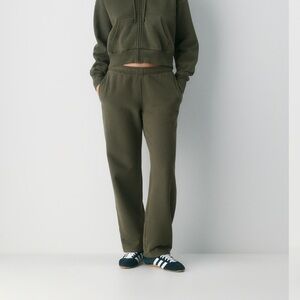 Aritzia Olive Straight Leg Pants